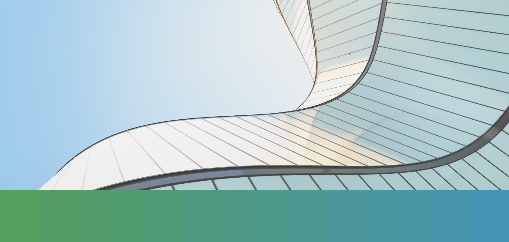 Exterior of modern wavy architecture